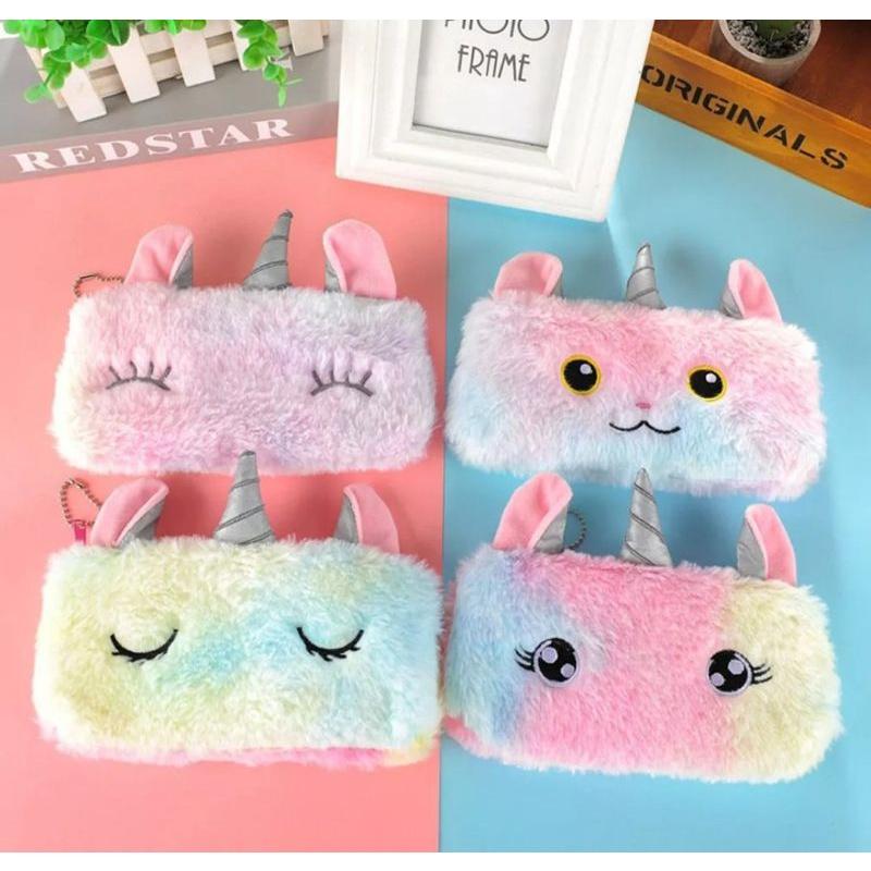 BÓP VIẾT HÌNH UNICORN CHẤT LÔNG MỀM MÀU GALAXY