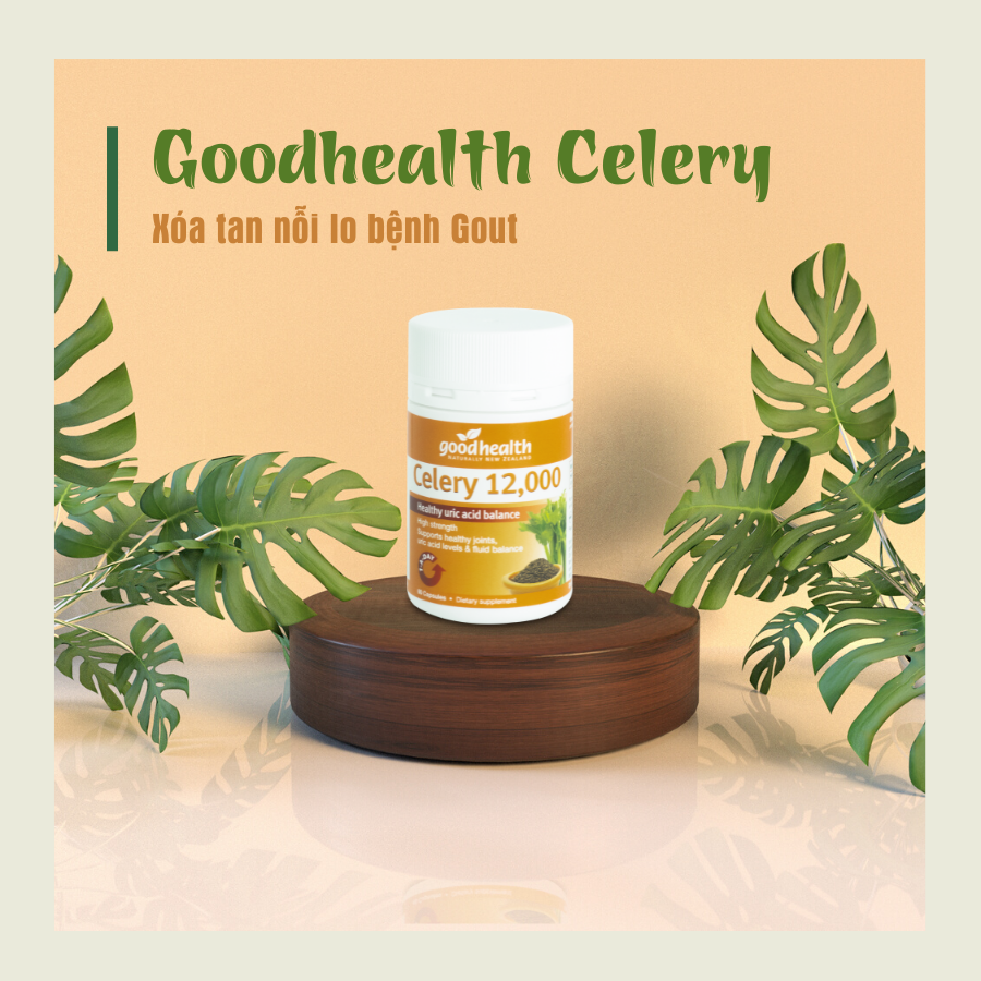 Viên uống hạt cần tây hỗ trợ điều trị Gout Goodhealth Celery 12000 hộp 60 viên