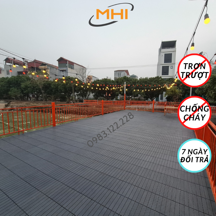 Vỉ lót sàn nhựa MHI-Special, Tấm nhựa trải sàn trang trí ban công / sân vườn / sân thượng; lót sàn chống trơn trượt nhà tắm / bể bơi - Hàng Việt Nam chất lượng cao