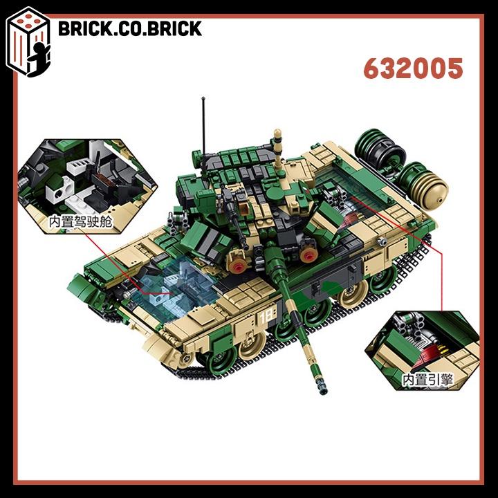 Xếp hình kiểu MILITARY ARMY Xe Tăng Chủ Lực Nga Đồ chơi Lắp Ráp Russian Tank 632005