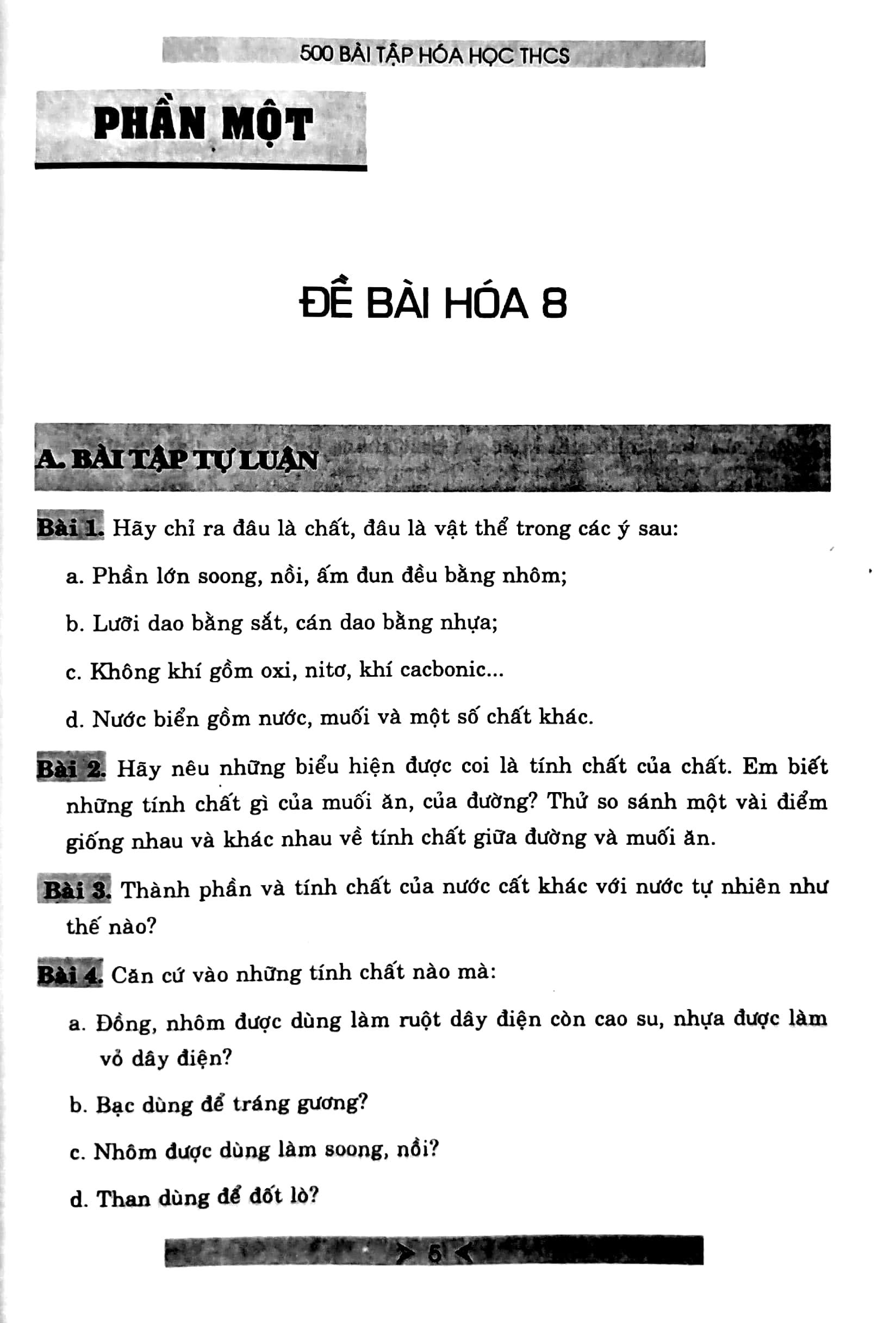 500 Bài Tập Hóa Học Trung Học Cơ Sở
