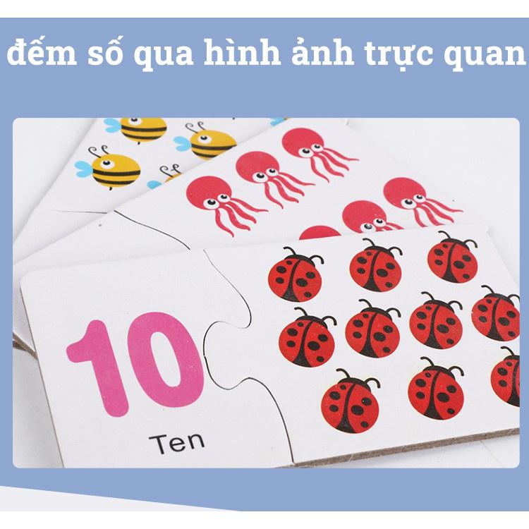 Bộ giáo cụ que tính học toán và thẻ ghép số học phép tính tư duy, giáo cụ cho bé