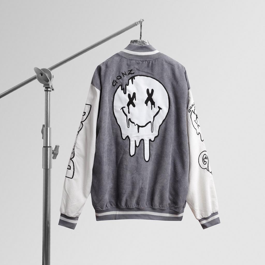 Áo Khóac Form Rộng Nhung Tâm Jacket Varsity Graffiti V15