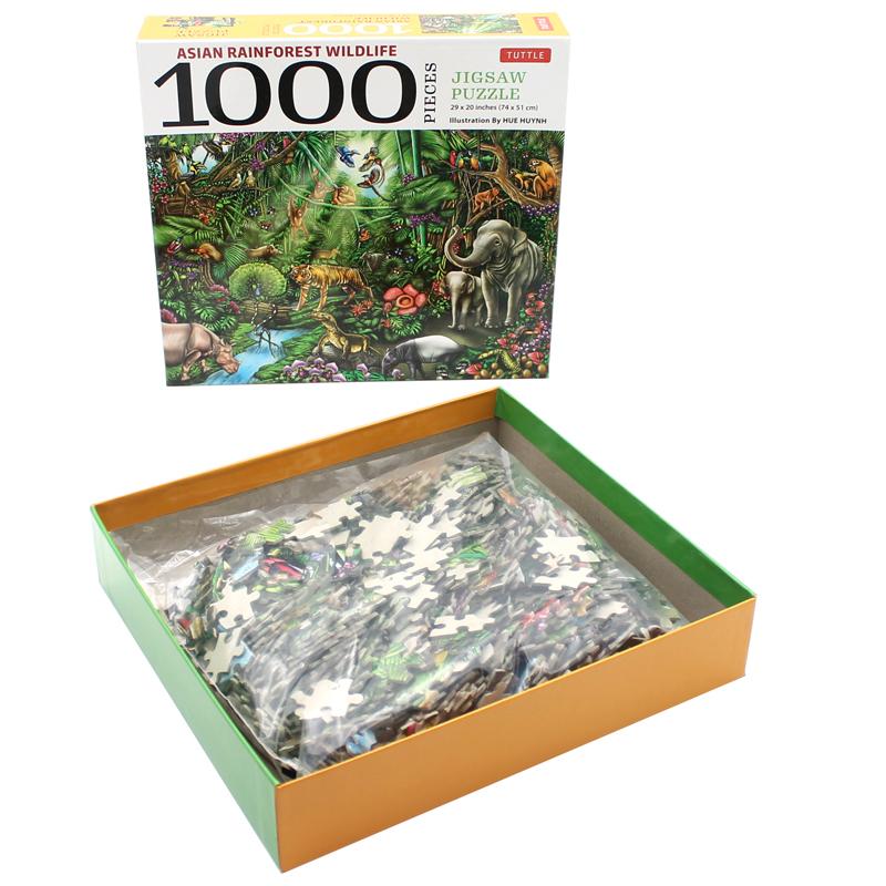 Asian Rainforest Wildlife - 1000 Piece Jigsaw Puzzle: Finished Size 29 in x 20 inch (73.7 x 50.8 cm)