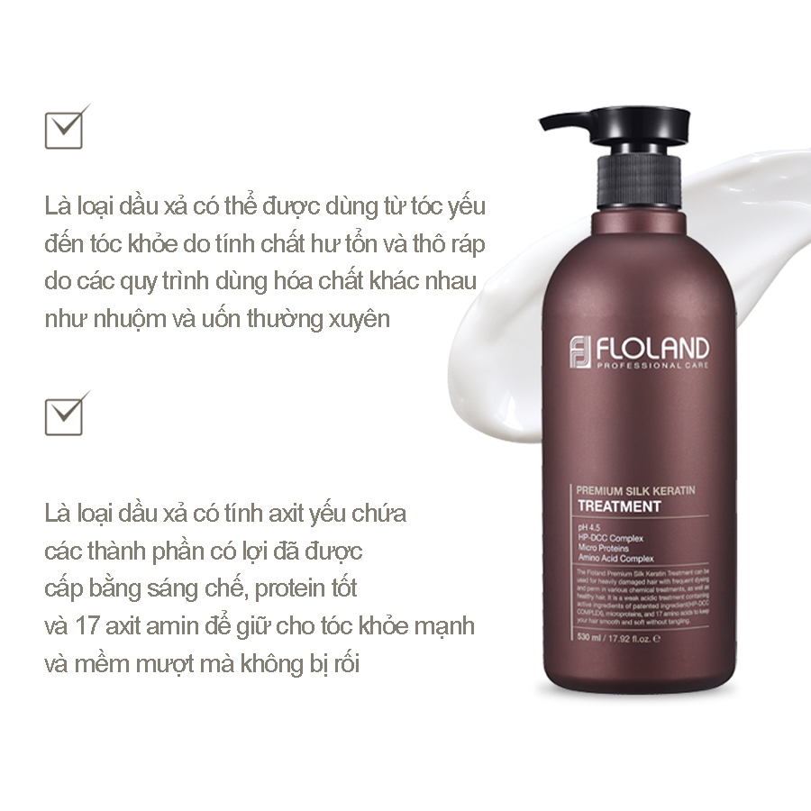 Dầu xả nuôi dưỡng tóc Floland Premium Silk Keratin Treatment