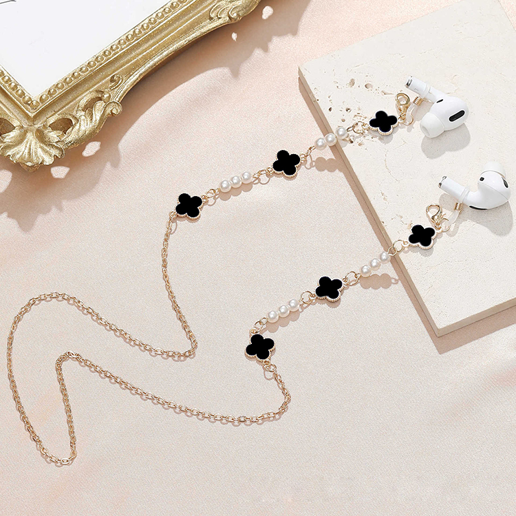 Dây kính dây chuyền cỏ bốn lá may mắn dây đeo airpod dây đeo khẩu trang phụ kiện trang sức hot hit phong cách Hàn Quốc