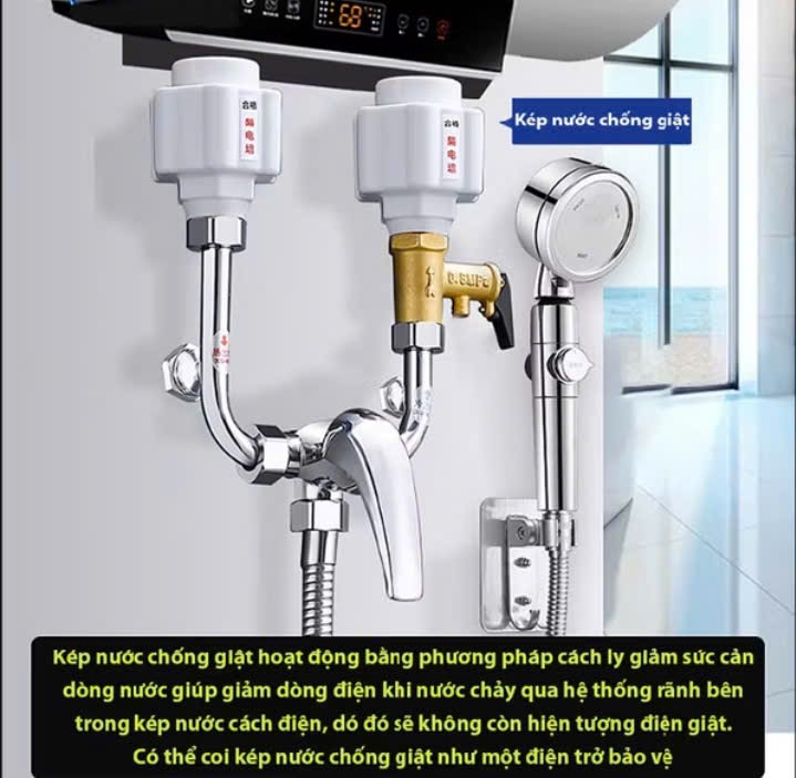 2 Van chống giật lắp máy nước nóng bảo vệ chống rò rỉ điện