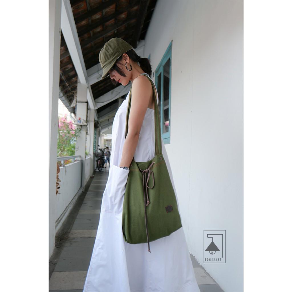 Túi Tote Vải Line PHÈN - Quai Vải Đeo Chéo - Kích Thước 42 x 45 Cm