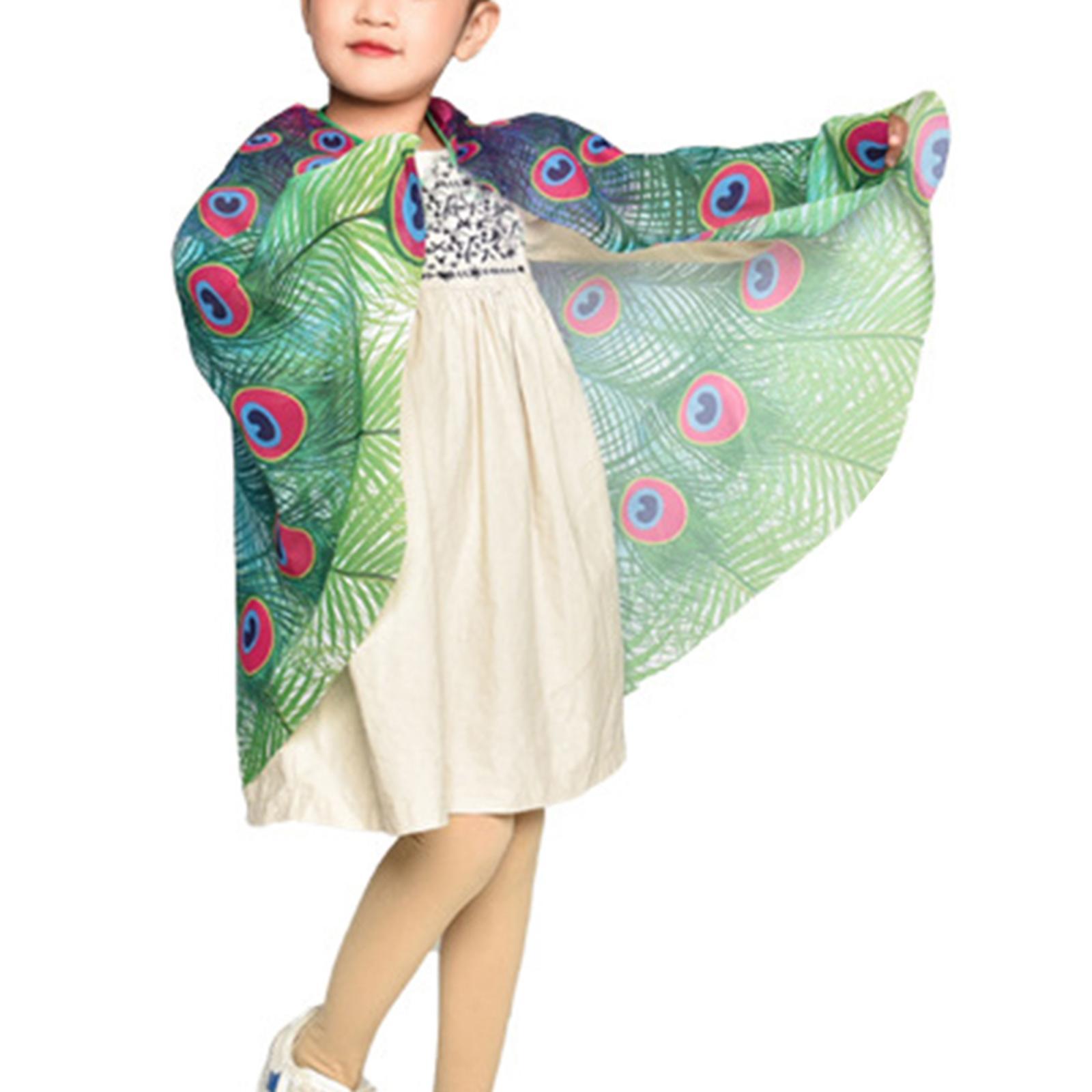 Peacock Cloak Costume Cloak Cosplay Fancy Dress Carnival Decoration Fancy Dress Costume Toy Party Cloak Cape for Accessories Kids Boys Girls