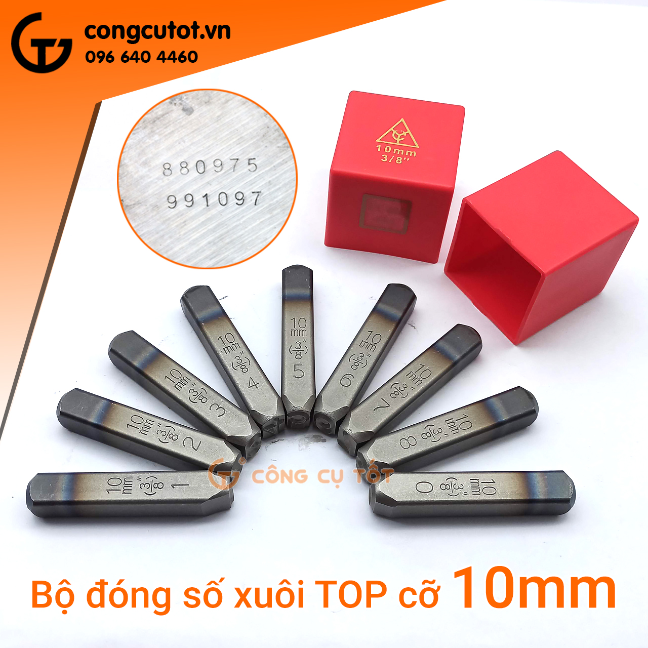 Bộ đóng số Xuôi TOP cỡ 10mm