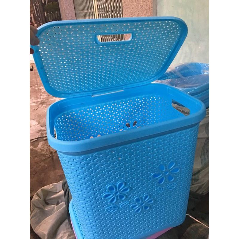 Com bo 2 Giỏ nhựa đựng đồ có nắp dáng cao