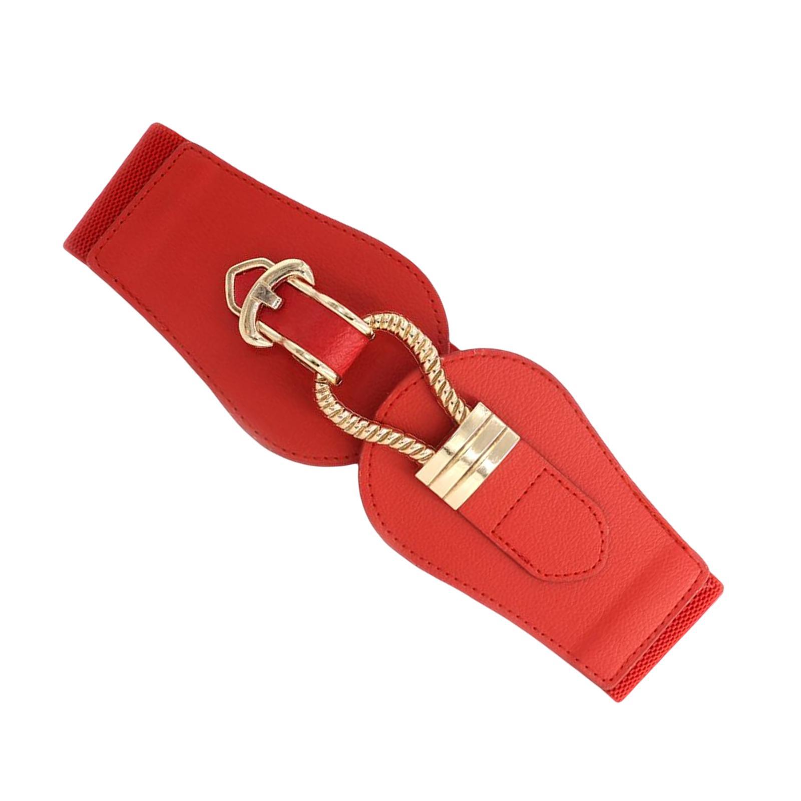 PU Leather Skirt Belt Waist Belt Waistband Accessories Dress Belt Ladies Red