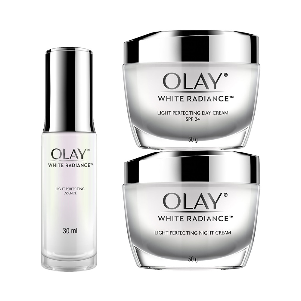 Bộ 3 sản phẩm dưỡng trắng da và mờ đốm nâu Olay White Radiance Light Perfecting