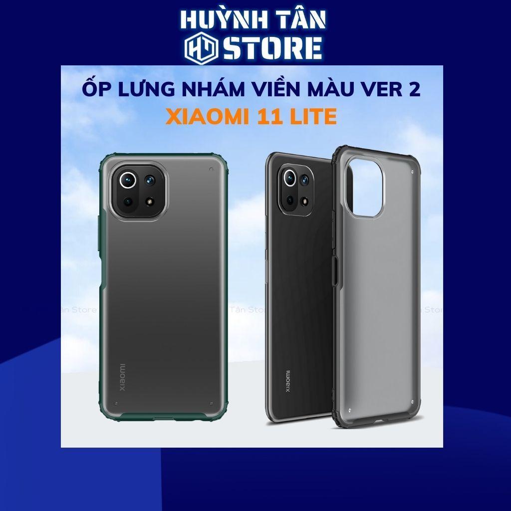 Ốp lưng mi 11 lite 5g ne chống sốc bảo vệ camera chống vân tay nhám viền màu ver 2 phụ kiện huỳnh tân store