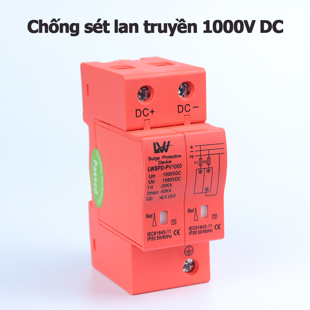 Chống sét hiết bị bảo vệ hệ thống điện DC LWSPD-PV1000 chuyên dụng cho hệ thống điện năng lượng mặt trời