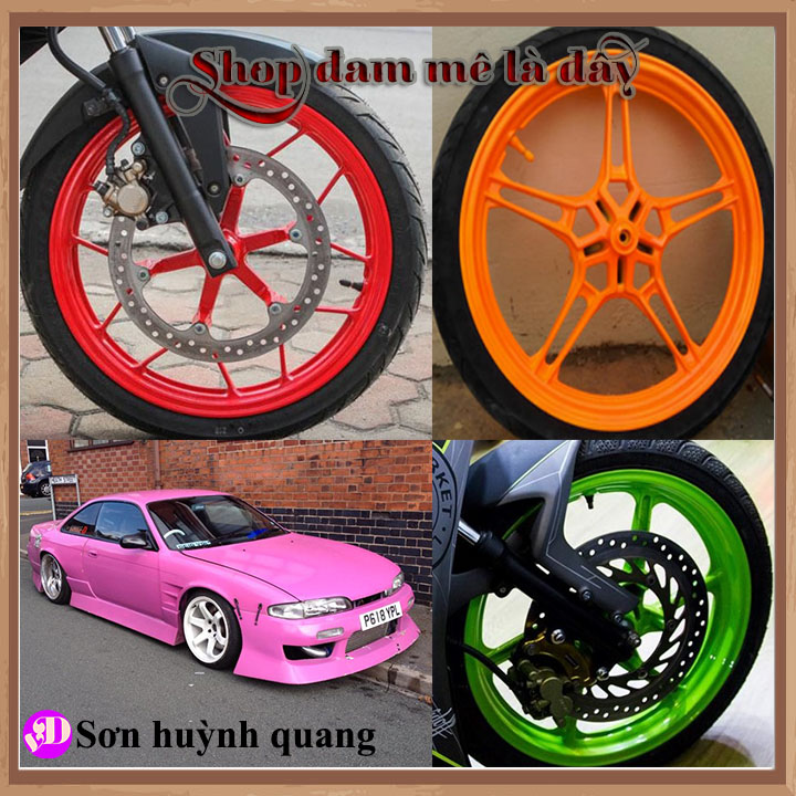 Sơn xịt phản quang màu sắc tươi sáng đủ màu Redfox - sơn xe máy, ô tô, mâm xe