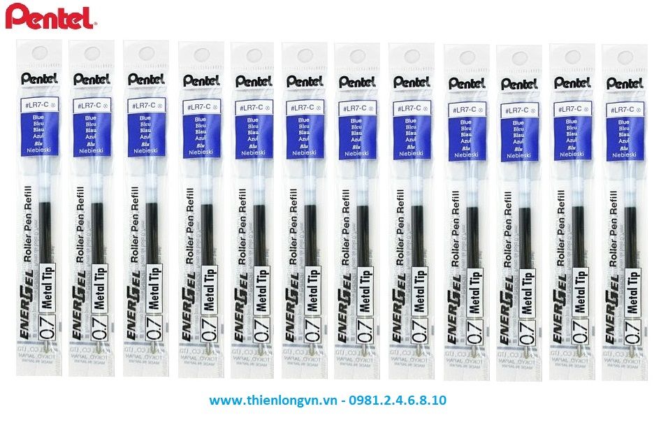 Hộp 12 Ruột bút nước energel Pentel LR7 màu xanh 0.7mm