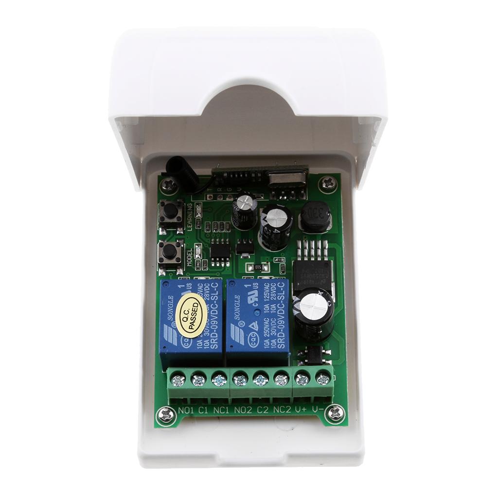 2CH 315M AC/DC12V-48V Không Dây Điều Khiển Từ Xa RF Tiếp Công Tắc-103dBm Đầu Thu Kèm 2 Nút Điều Khiển Từ Xa điều