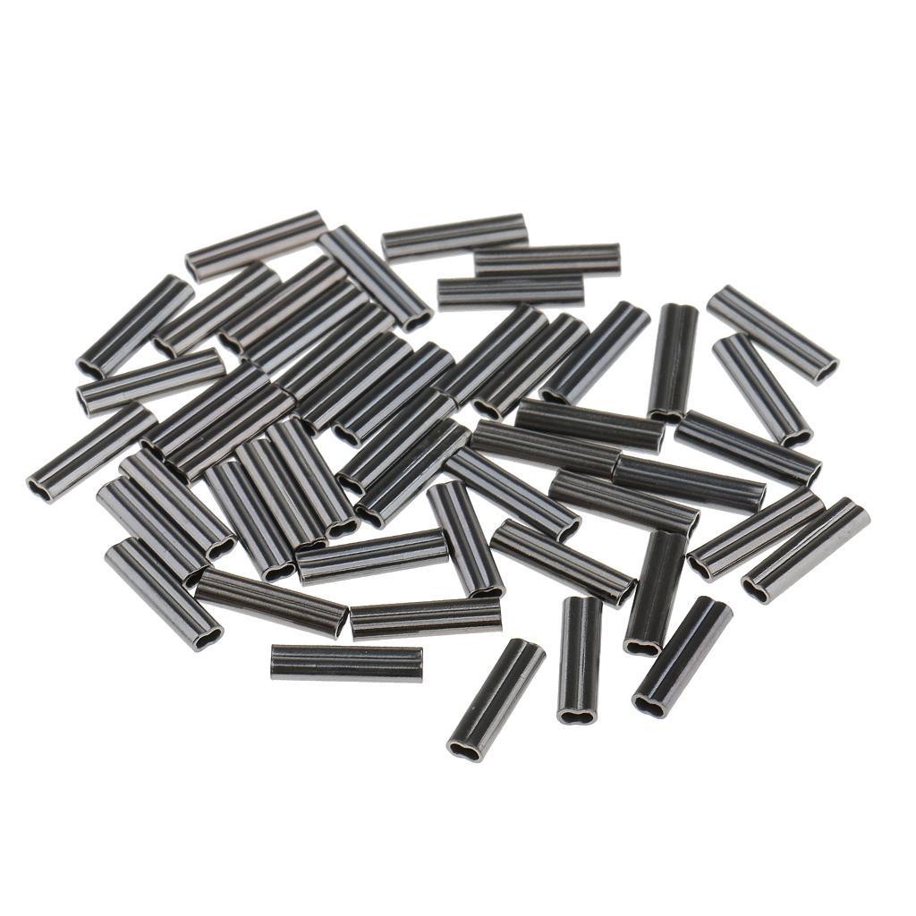 5-8pack Double Barrel Copper Crimp Sleeves Fishing Crimps for Rig Making 0.8mm