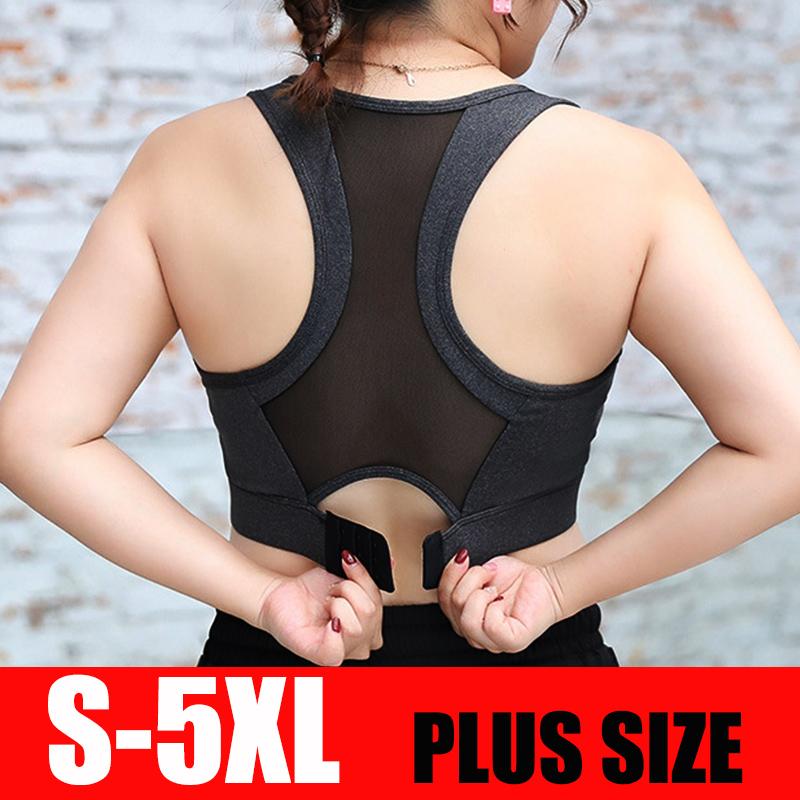 S-5XL Thể Thao Yoga, Áo Lót Tập Gym Nữ Áo Sơ Mi Lưới Thoáng Khí Áo Ngực Thể Thao Crop Lớn Nữ Push Up Yếm Gợi Cảm Thể Thao plus Kích Thước
