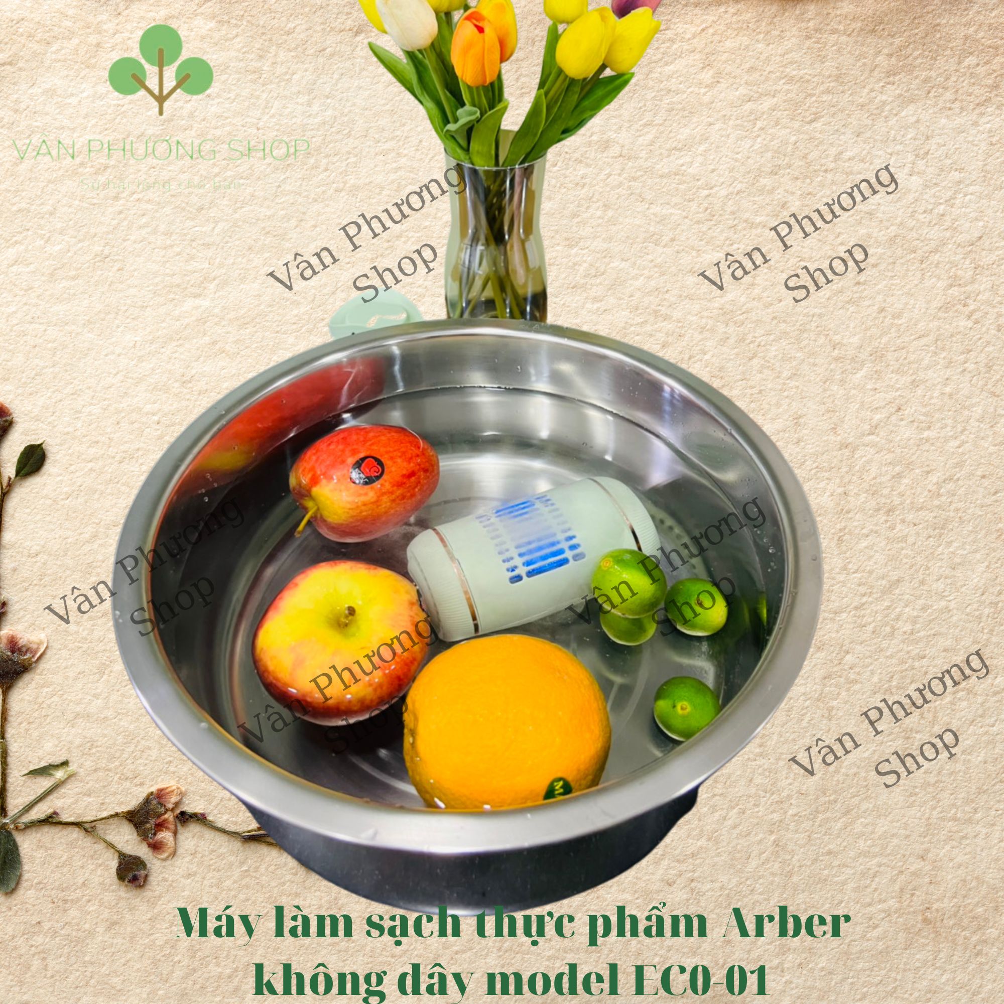 Máy làm sạch thực phẩm Arber không dây model EC0-01 Hàng chính hãng