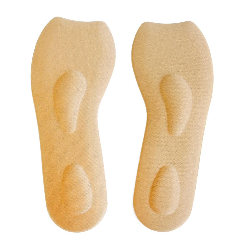 Elastic Memory Sponge Arch Support 3/4 Length Massage Insoles Beige