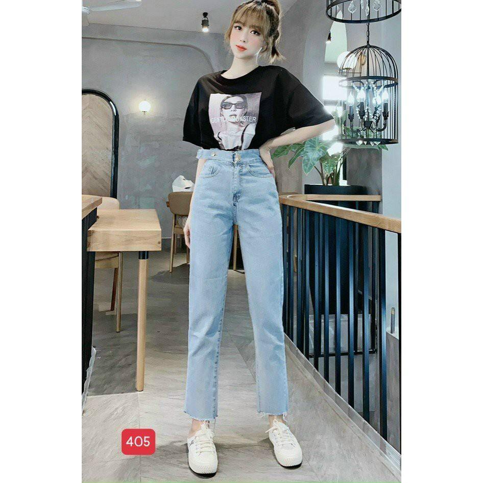 quần baggy jean nữ trơn cao cấp-chất liệu denim co dãn,form chuẩn shop (ảnh thật)BEN shop0807 MM1