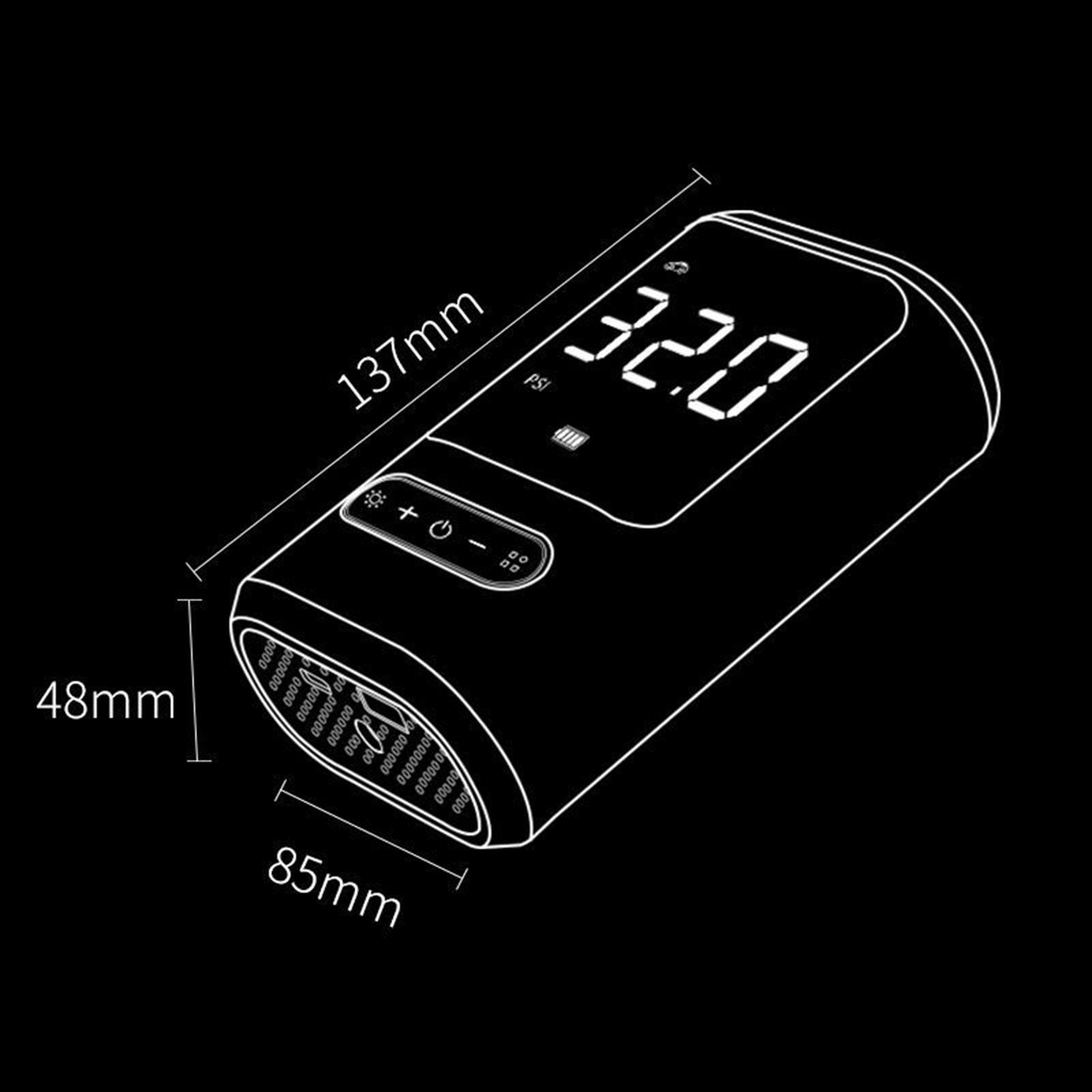Portable Cordless Air Compressor USB Rechargeable Car Tire Inflator Power Bank Air Pump 150PSI with Digital Screen and LED Lights for Cars, Motorcycles, E-bikes, and Balls