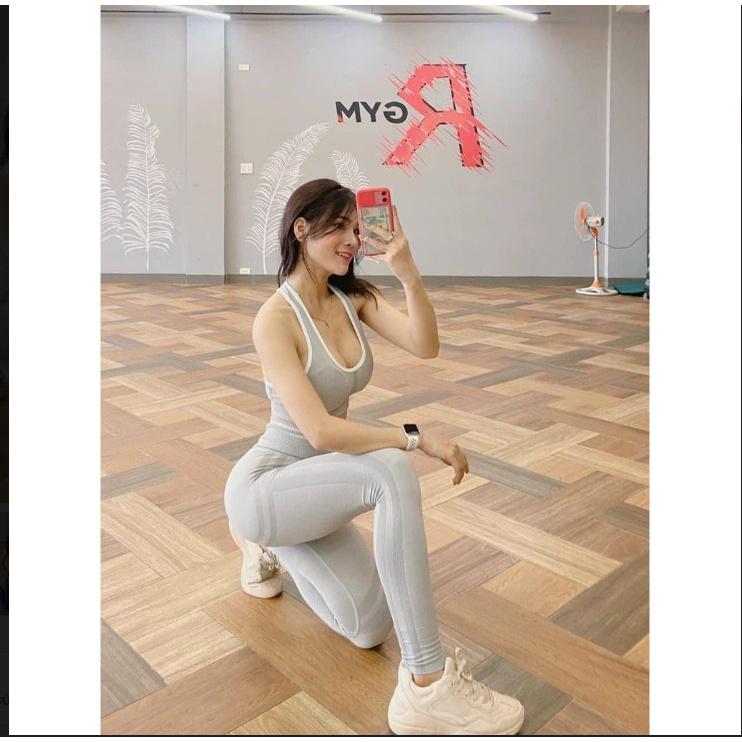 Bộ Tập Gym Yoga Nữ Áo Bra Cao Cấp Có Mút Ngực Quần Nâng Mông Chất Dệt Kim-D24