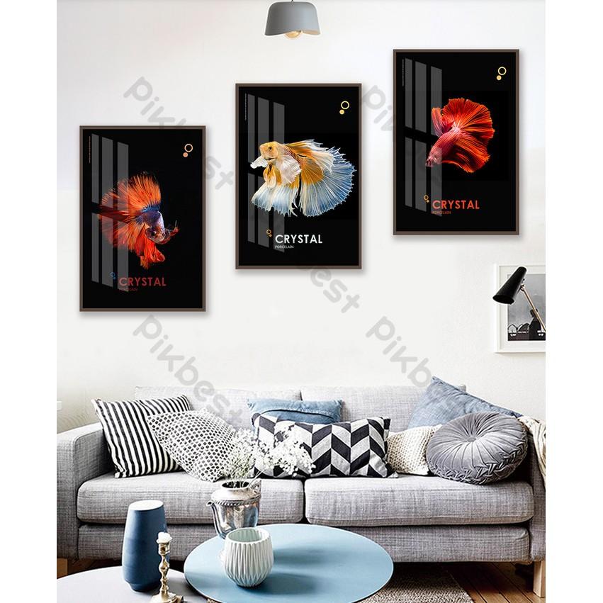 Tranh dán tường Combo 3 tranh dán tường phòng khách phòng ngủ hiện đại MS994423