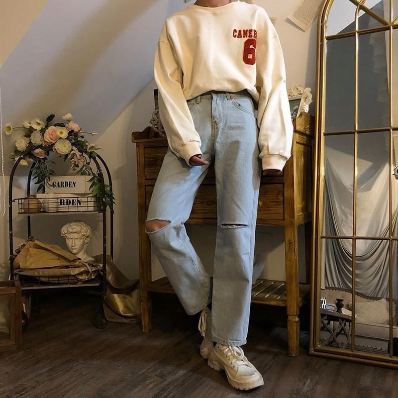 Quần Baggy jeans Ống Rộng Trơn Xanh trắng Unisex