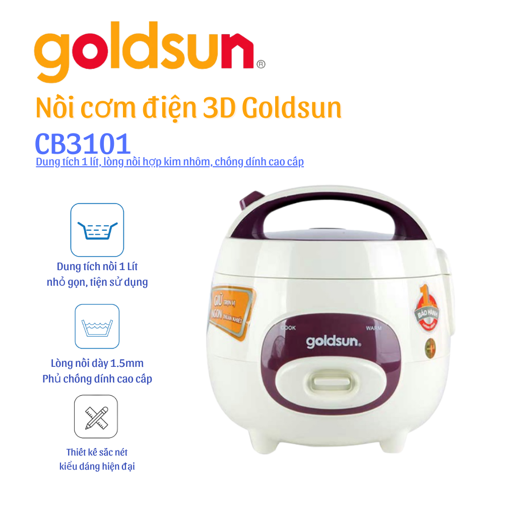 Nồi cơm điện Goldsun CB3101 Hàng chính hãng