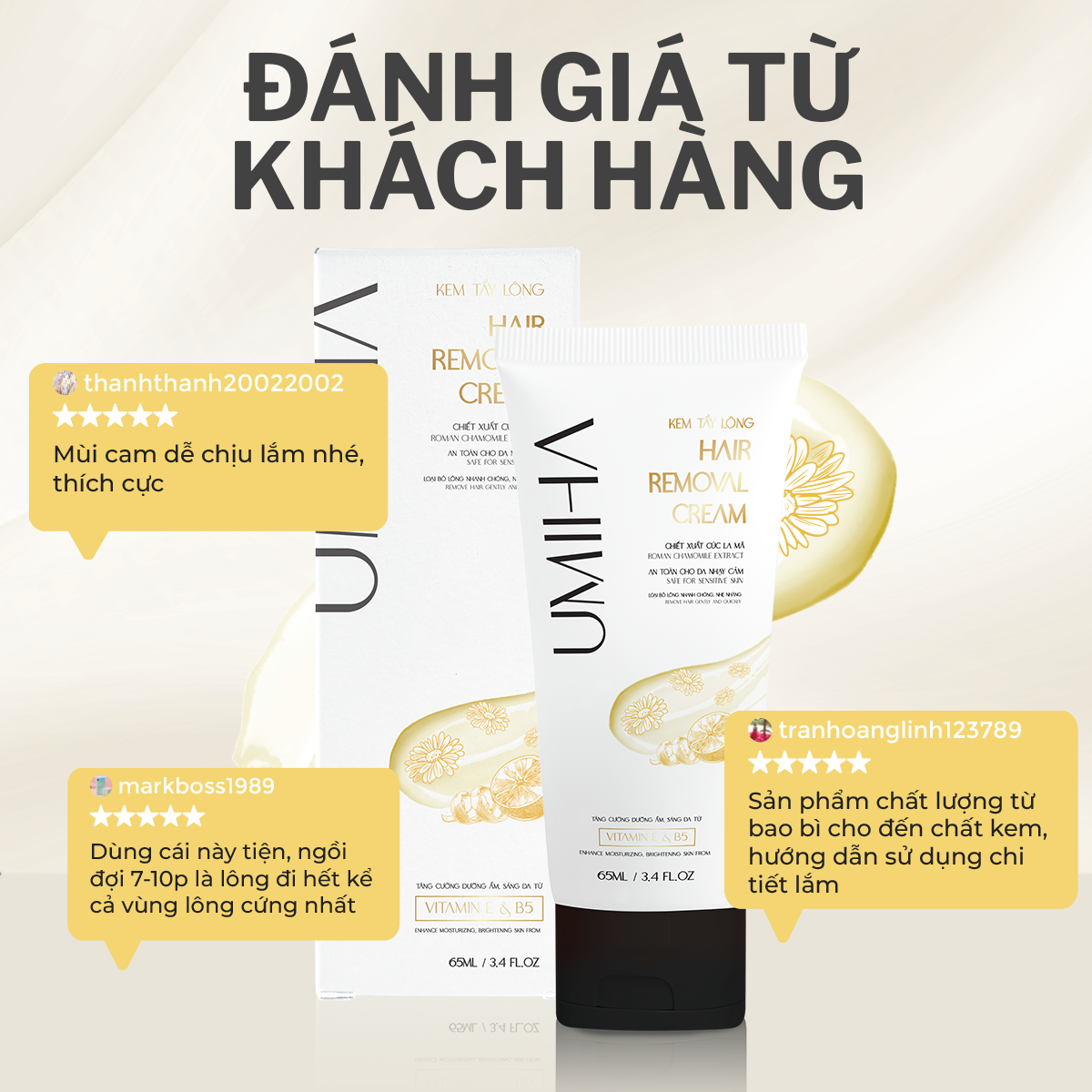 Kem tẩy lông UMIHA UMIHA dùng cho Bikini, Nách, Chân, Tay, Bụng, Ngực an toàn cho da nhạy cảm