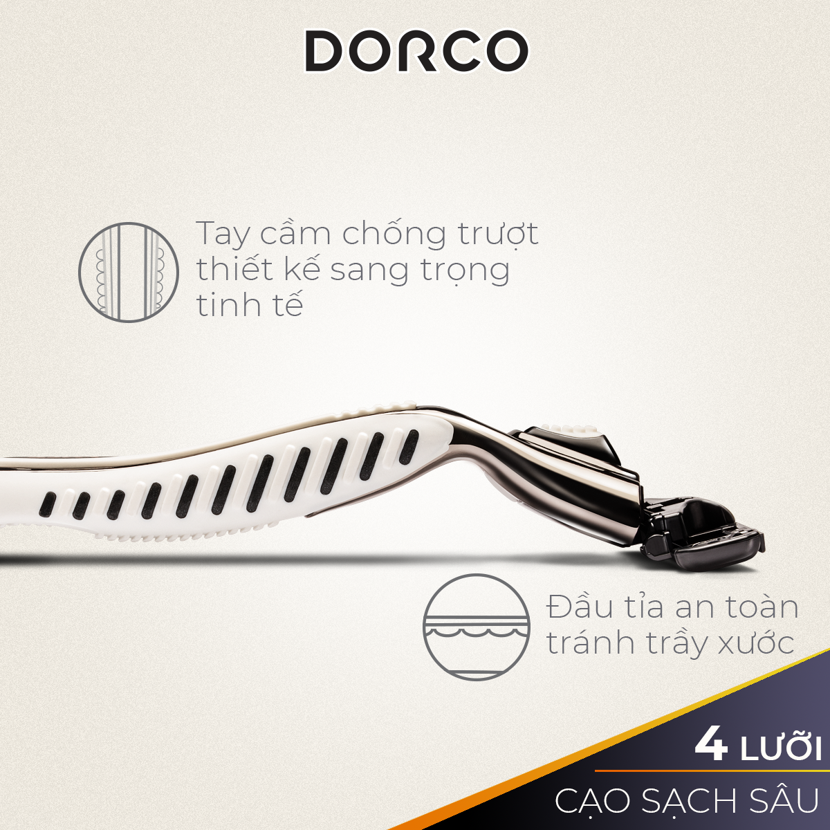 Bộ Dao Cạo Râu 4 Lưỡi Dorco Pace 4 có 1 Cán và 9 Đầu Cạo Đóng Hộp Làm Quà Tặng