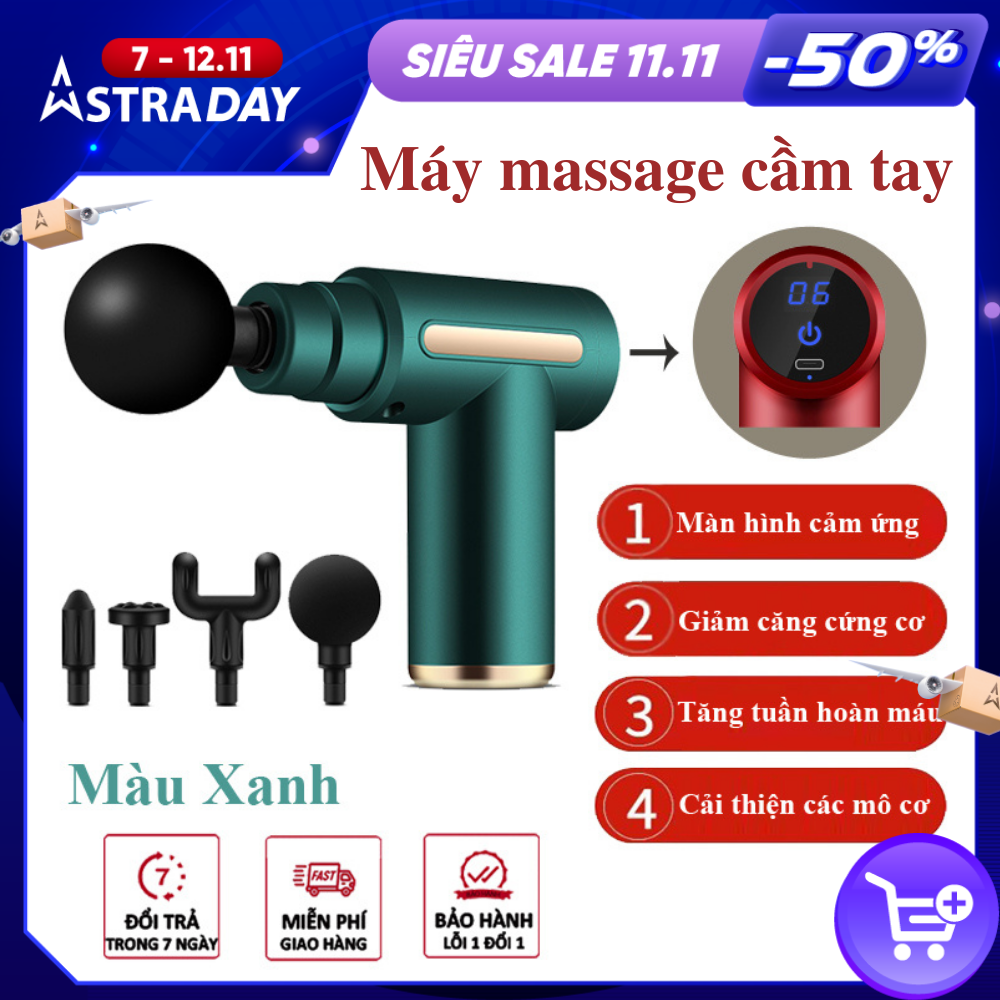 Máy massage mini cầm tay CTFAST-720: Mát xa 6 cấp độ, hỗ trợ maassage chuyên sâu, giảm đau cơ, cứng khớp hiệu quả nhanh chóng, đi kèm 4 đầu chuyên dụng - Quà tặng cho sức khỏe