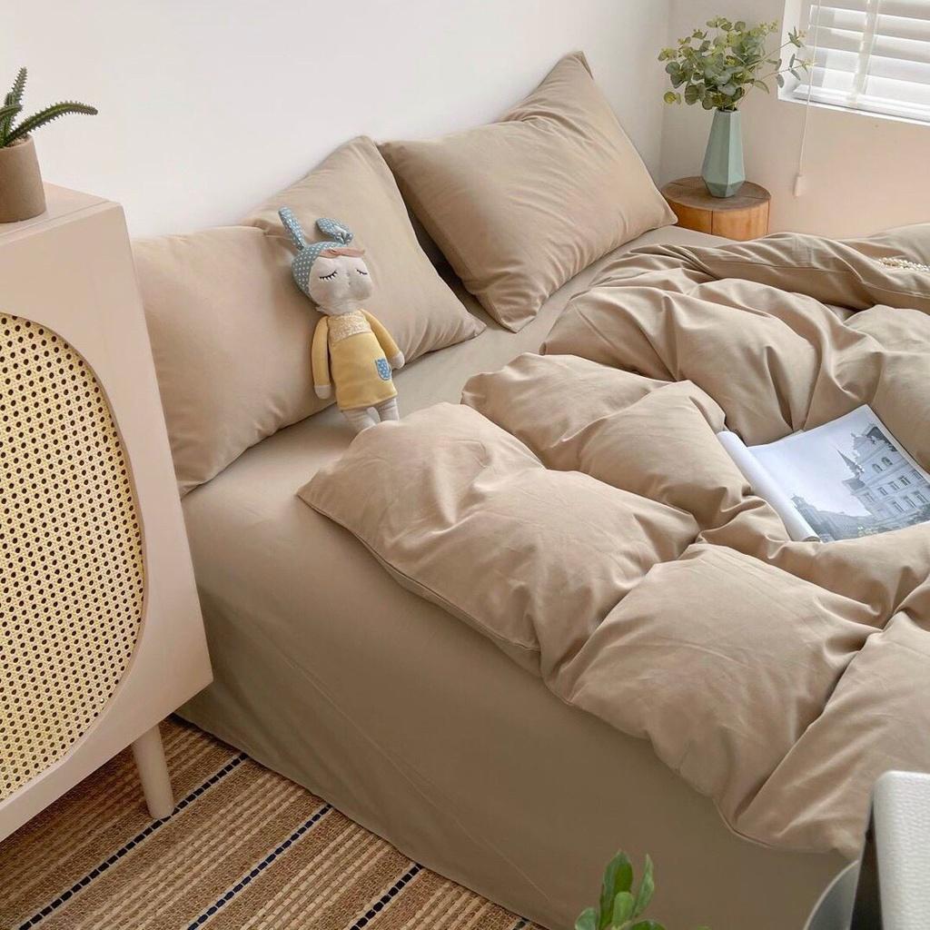 Bộ Chăn Ga Cotton Tici Cao Cấp Phong Cách Hàn Quốc Đủ Size Đủ Màu