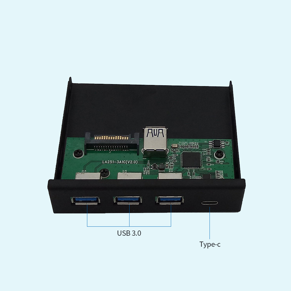 Bảng Điều Khiển Mở Rộng Đa Chức Năng Bằng Đĩa Mềm 5.25 / 3.5 '' Với Cổng Type-C 3 * USB3.0