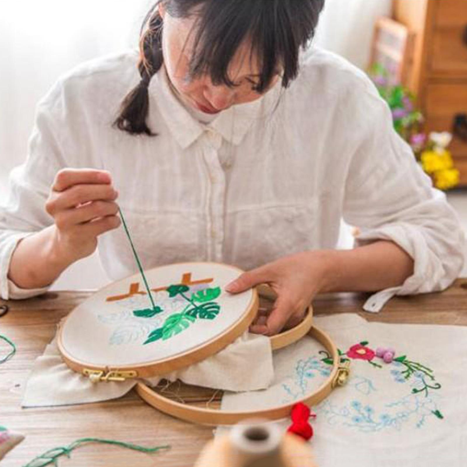 Funny Embroidery Starter Kit Cross Stitch Kit Include Embroidery Clothes with Color Threads and Tools for Beginners