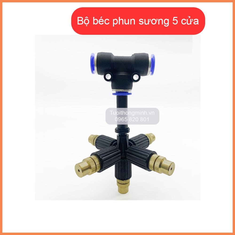 Béc phun sương 5 hướng đồng dùng ống 8mm
