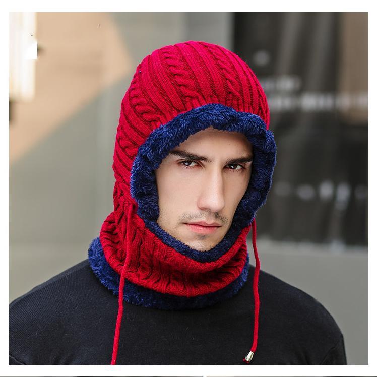 Mũ len trùm cổ lót nỉ bông siêu ấm dùng mùa đông gió lạnh thích hợp nam và nữ