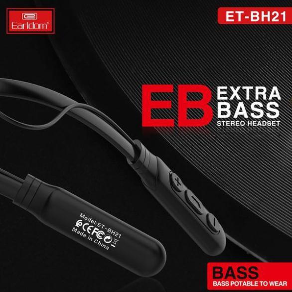 Tai nghe Bluetooth không dây thể thao siêu Bass Earldom BH21 - Hàng chính hãng