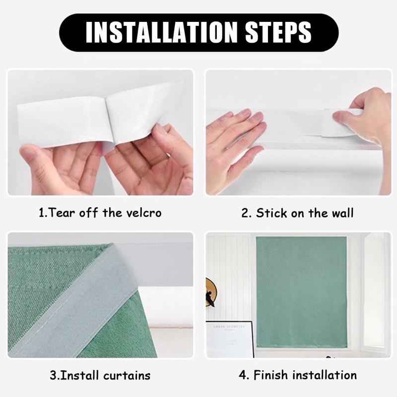 Rèm Dán Tủ Bếp Cửa Sổ Rèm Che Tiện Lợi Hoạ Tiết Caro