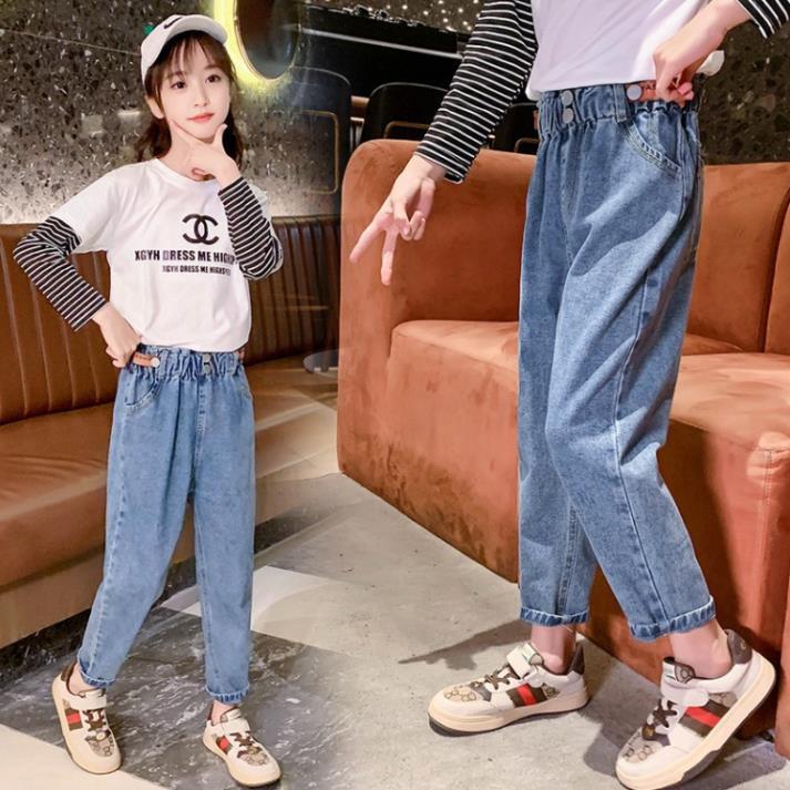 IQJ49 Size110-160 (12-40kg) Quần jean bé gái Hàng Quảng Châu Thời trang trẻ em
