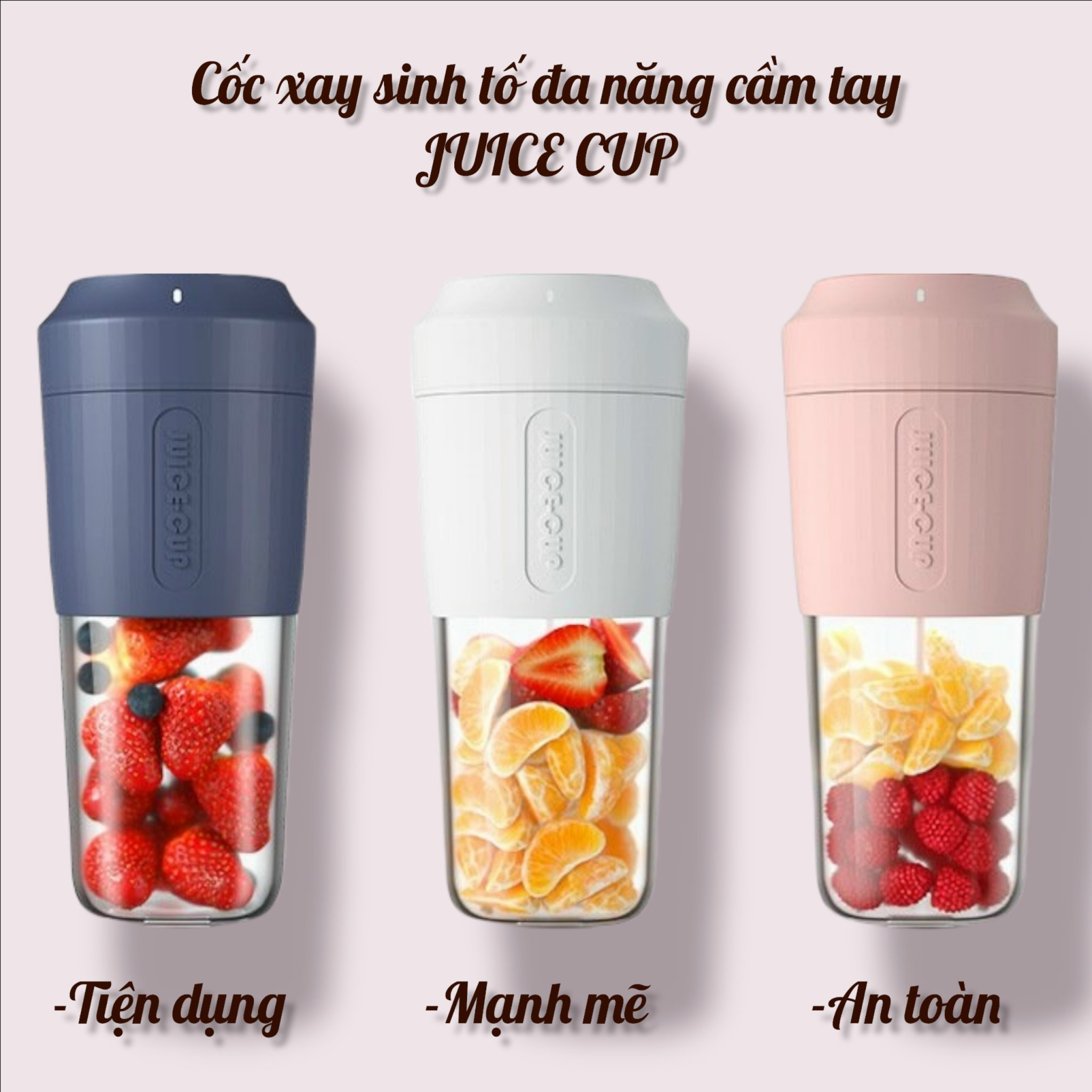 Máy xay sinh tố cầm tay chính hãng AHAHOME dung tích 450ml pin 3000mah công suất 50W