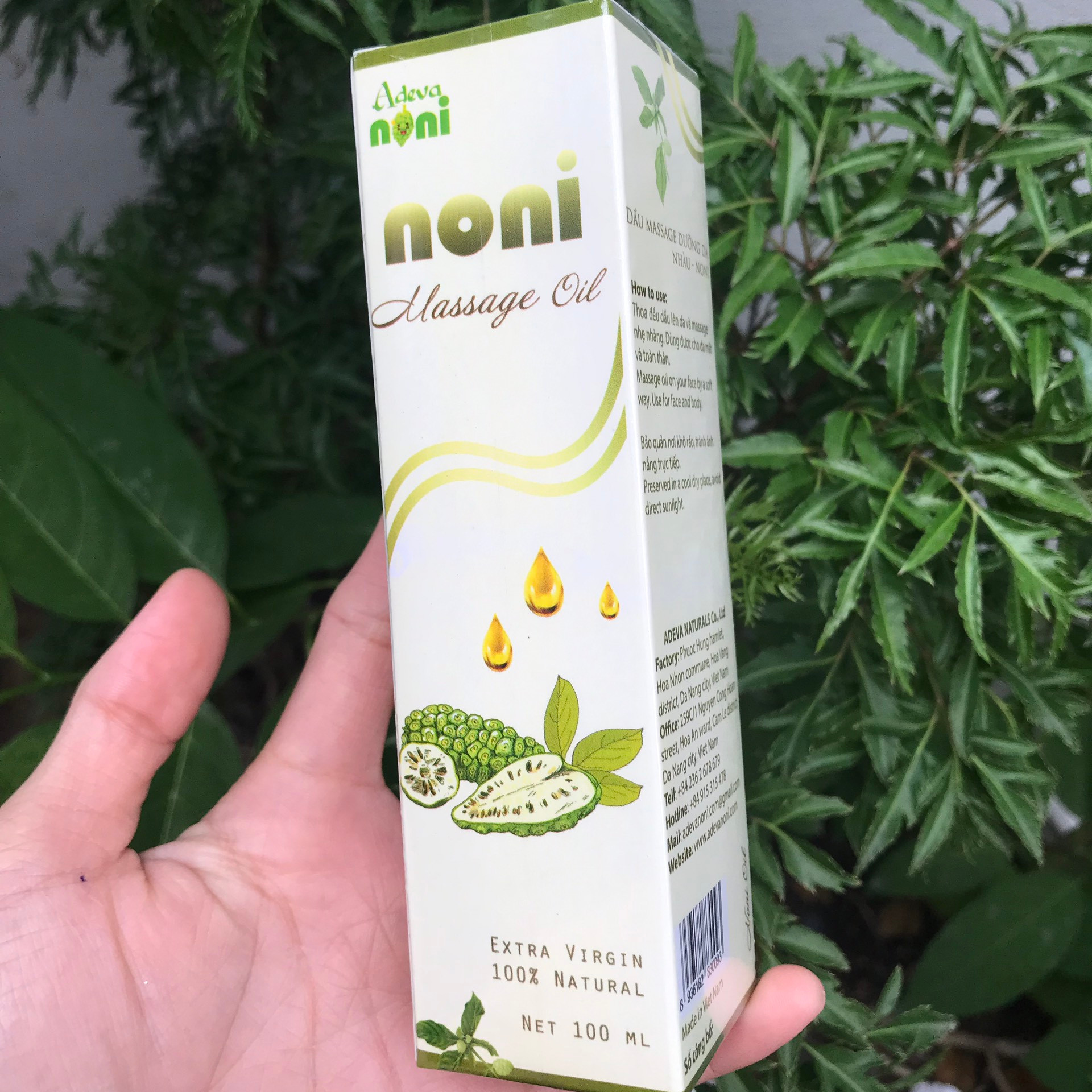 SET 3 chai Dầu Trái nhàu Adeva Naturals (100 ml/ 1 chai) - Noni massage oil - Dưỡng ẩm cho da mềm mại, chống lão hóa, cho da đều màu - Được người Hàn quốc ưa chuộng