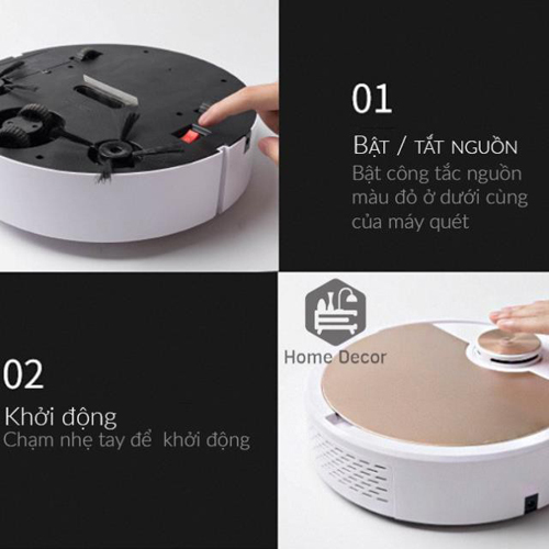 Robot hút bụi thông mình lau nhà tự động ES300 sạch mọi ngõ ngách, Led Cảm Biến Chạm, Chống Va Chạm Thông Minh Mẫu Mới