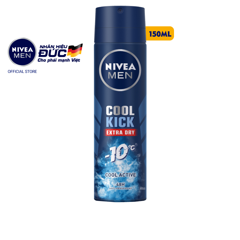 Xịt Ngăn Mùi NIVEA MEN Cool Kick Mát Lạnh (150ml) - 82883