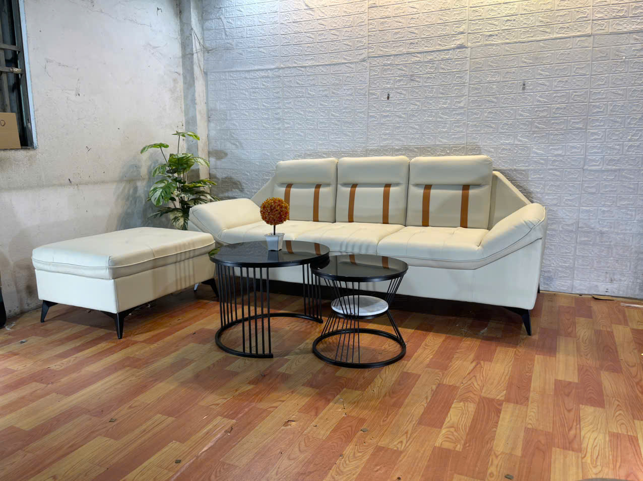 Sofa băng 2m kèm đôn nệm Juno sofa HLMCT màu lựa chọn kèm bàn như hình