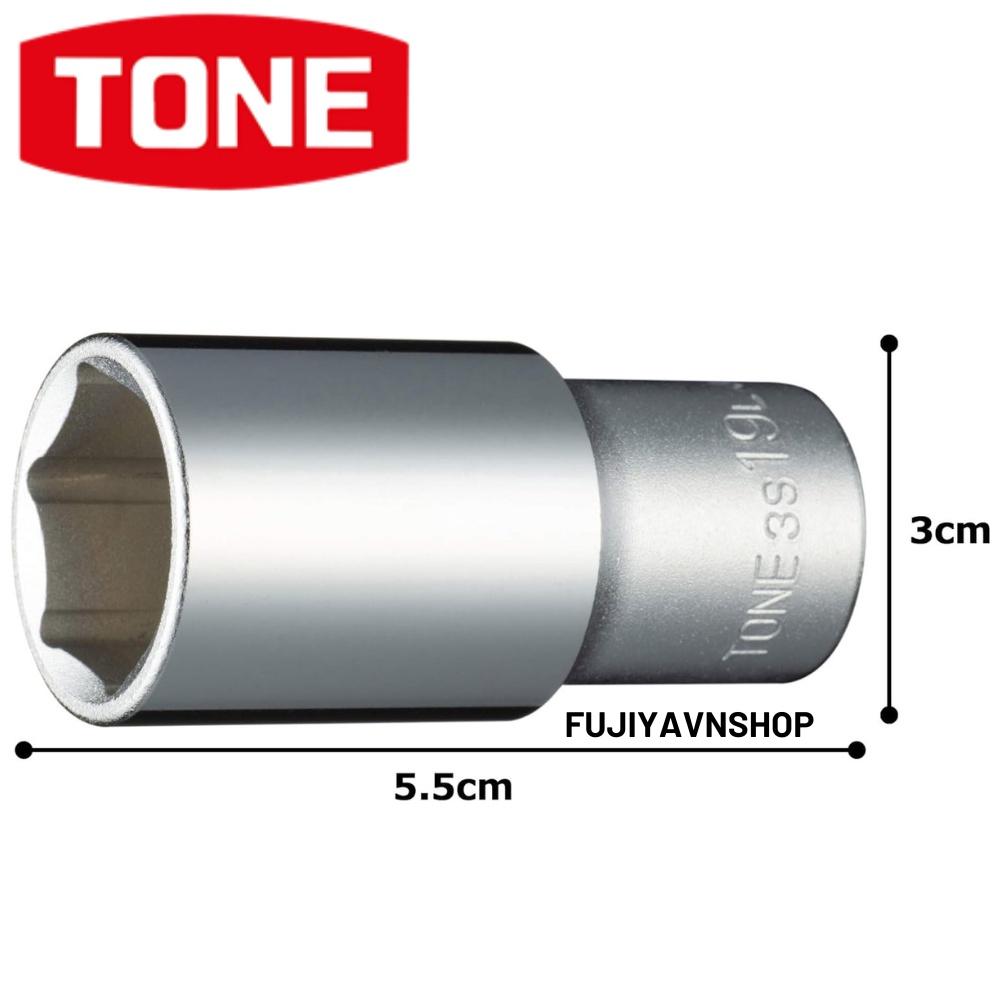 Đầu tuýp dài 6 cạnh Tone HP3S-19L ra lục giác 19mm