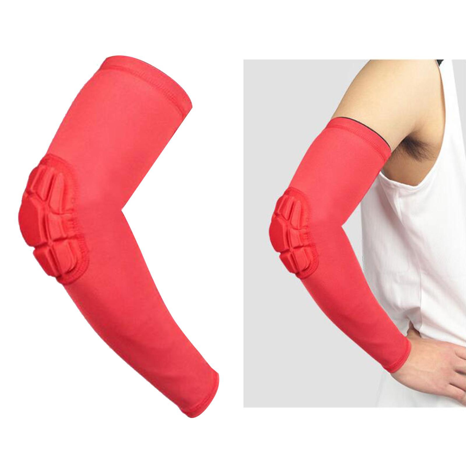 2X Elbow Support Compression Honeycomb Pad Joint Arm Sleeve Sport Red M